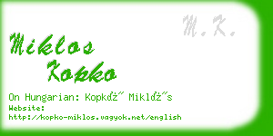 miklos kopko business card